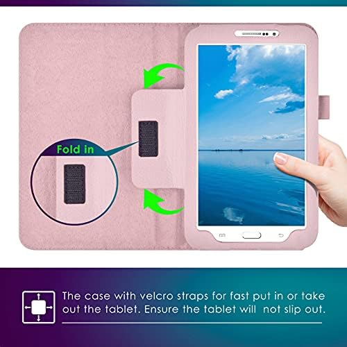 DetureoSi tanka futrola za Samsung Galaxy Tab 3 7.0 2013, ultra tanka lagana folija preklopna PU kožna zaštitna