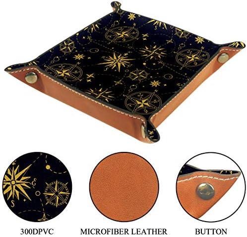 Square nakit ladice koža Folding Rolling Dice igre Tray & sat, Ključ, novčić, Candy kutija za čuvanje kompas