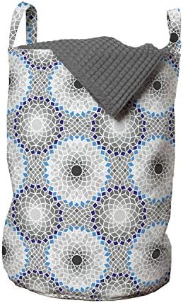 Ambesonne Mosaic torba za veš, tradicionalni keramički stil geometrijski ostakljeni fraktalni dizajn, korpa