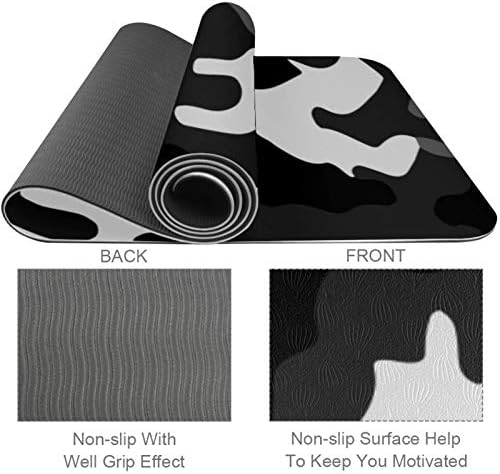 Siebzeh crna i siva kamuflažni uzorak Premium debeli Yoga Mat Eco Friendly Rubber Health & amp; fitnes non