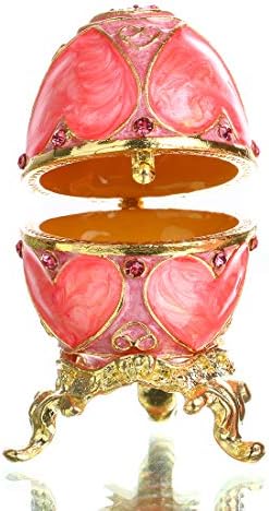 Faberge Kutija Za Nakit Od Jaja Sa Šarkama Kolekcionarski Rhinestones Sa Draguljima Obojena Emajlirana Dekorativna Kutija Za Držače Sitnica