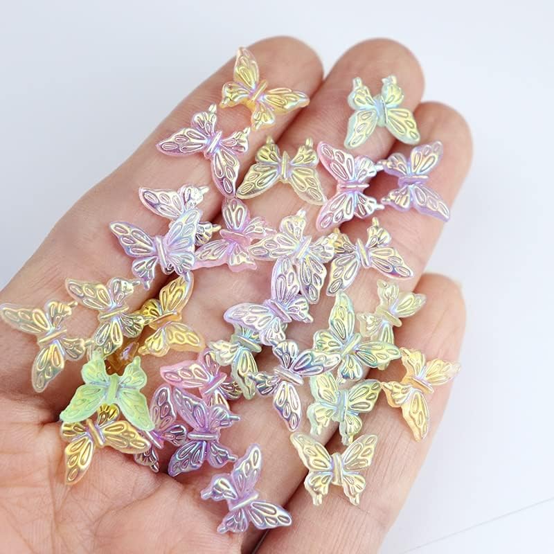30kom 10mm Aurora Effects 3D leptir čari za nokte nakit rhinestone dodatna oprema dekoracija za DIY korejski dijelovi za nokte -