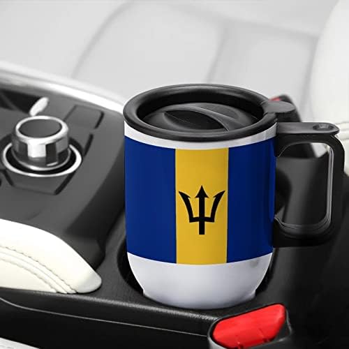 Zastava Barbados 14 oz Travel Poguljač za kafu Nehrđajući čelik Vakuum izolirana čaša sa poklopcem