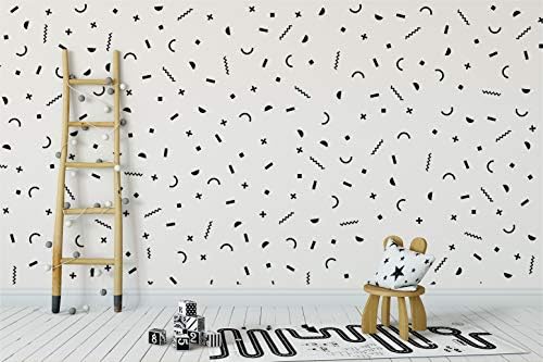 Crni zidni naljepnica Confetti Art | Lako se ljušti lako se pridržavaju + sef na obojenim zidovima | Uklonjivi