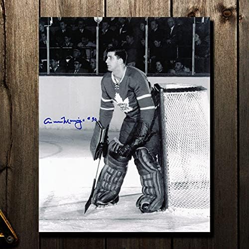 Cesare Maniago Toronto javorov listovi autogramirani 8x10 - autogramirane NHL fotografije