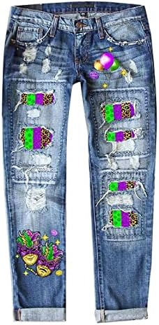 Miashui dizajnerske pantalone širokih nogavica za žene ženske nove ulice štampane perforirane ravne traper