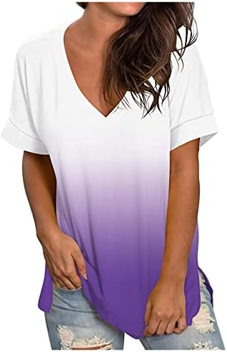 Pamučna košulja za žene Ljetna jesena odjeća Y2K kratki rukav Vneck grafički salon majica wa wa wa
