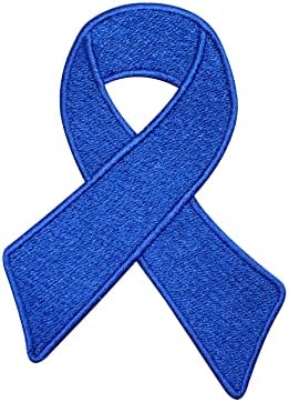COLON Svjesnost raka Patch tamno plave vezeno željezo na šini na patch značku za odjeću itd .9x6cm