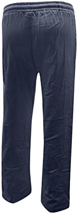 Ležerne letnje pamučne lanene pantalone za žene široke pantalone sa džepovima labave boje čiste pantalone