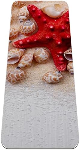 NDKMEHFOJ školjke Starfish Pearl plaža sklopiva gimnastika Mat yoga Mat Pad Neklizajući gubitak težine Vodootporan Sport Mat Vježba & nbsp;za teretanu Pilates podu