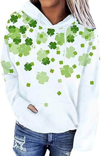 Yming womens dnevna delonac dukserica ležerna dukserica za duks dugih rukava irski shamrock pulover vrhove