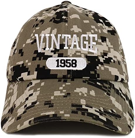 Trendy prodavnica odjeće Vintage 1958 vezena 65. rođendan opuštena pamučna kapa