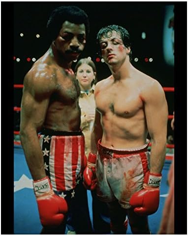 Sylvester Stallone kao Rocky Balboa krvavi i stoji u prsten 8 x 10 inčni Photo