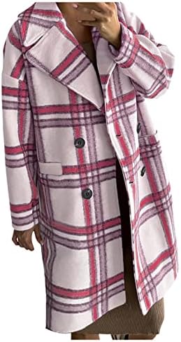 Ženske jakne dugih rukava ovratnik Raglan rukavi dvostruki grudi prevelizirani kaput plus veličina ploče od vunene jakne