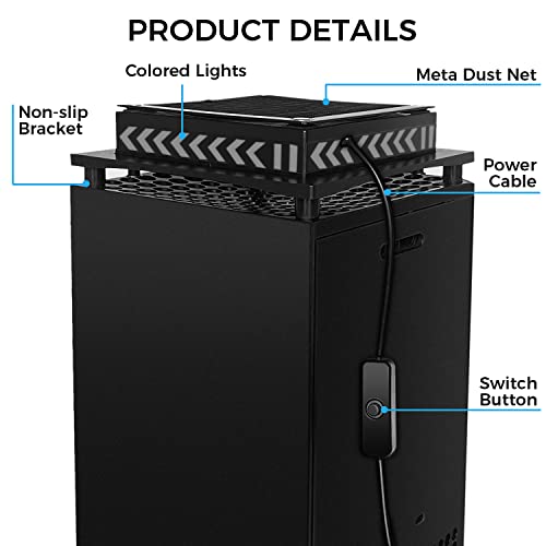Hladni ventilator kompatibilan sa Xbox serije X - SonicGrace Cooler za Xbox serije X sa RGB LED lampicom,