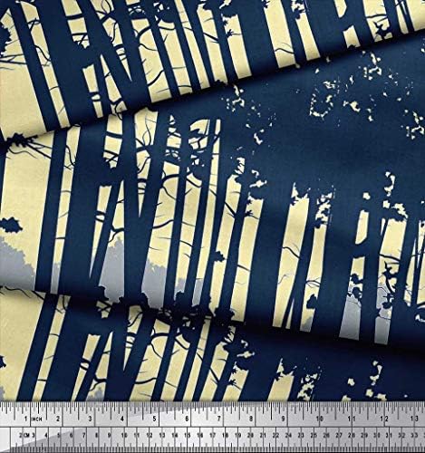 Soimoi Cotton Jersey Fabric tree Nature Print Fabric by Yard 58 inch Wide