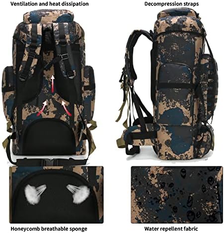 WintMing 70L ruksak za planinarenje za kampiranje Molle ruksak vodootporni putni ruksak, bez unutrašnjeg okvira