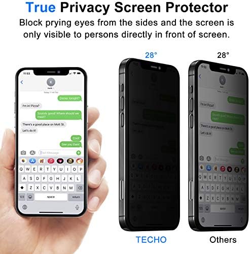TECHO Zaštita ekrana za privatnost kompatibilna sa iPhoneom 12 / iPhoneom 12 Pro Anti Spy filmom od kaljenog