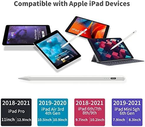 Stylus olovka za iPad, kompatibilan sa olovkom za jabuku, iPad Pro 11-inčni, iPad Pro 12,9 inča, iPad 6 / 7. / 8. / 9. / 10., iPad Mini 5. / 6. iPad Air 3rd / 4. / 5. generacija