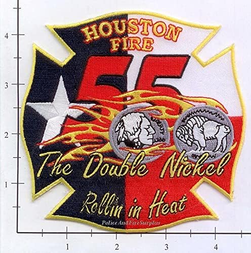 Vatrogasac - Texas - Houston Station 55 TX vatrogasni patch v2 malteški - dvostruki nikl