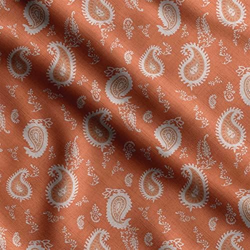Soimoi narandžasta pamučna Poplin tkanina cvjetni & amp; Paisley tkanina za štampu po dvorištu širine 42