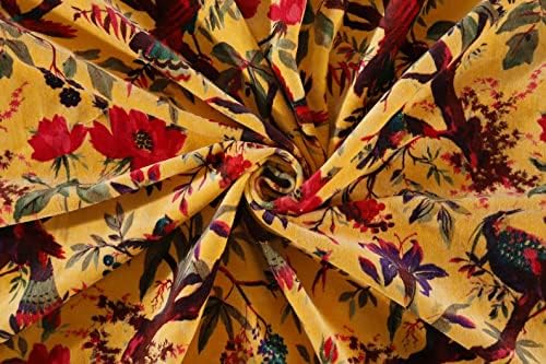 Žuta ptica štampana baršunasta tkanina baršunasta tkanina od dvorišnog pamuka baršunasta tkanina za presvlake