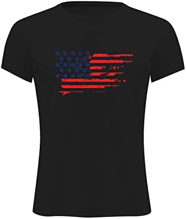Beuu vojnik majice kratkih rukava za mens, 4. jula Američka zastava Majica Atletski mišići Slim Fit Ljetni