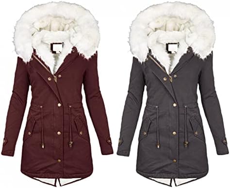 Zimski kaputi od zimskih žena, žene kaputi s toplom kapuljačom s kapuljačom debela jakna labava runa prevelizirani