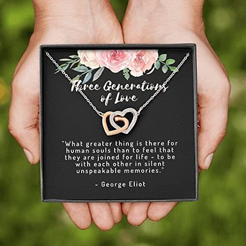 Nakit za karticu - Pokloni za žene, ručno rađena ogrlica sa ogrlicama povezanih srca, generacija Ogrlica