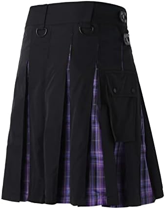 Muški modni casual škotski stil Pleaid Kontrast džep natkrivena suknja za pjenu