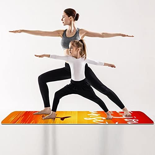 Debela neklizajuća Vježba & amp; fitnes 1/4 prostirka za jogu sa narandžastim printom zalaska sunca za Yoga