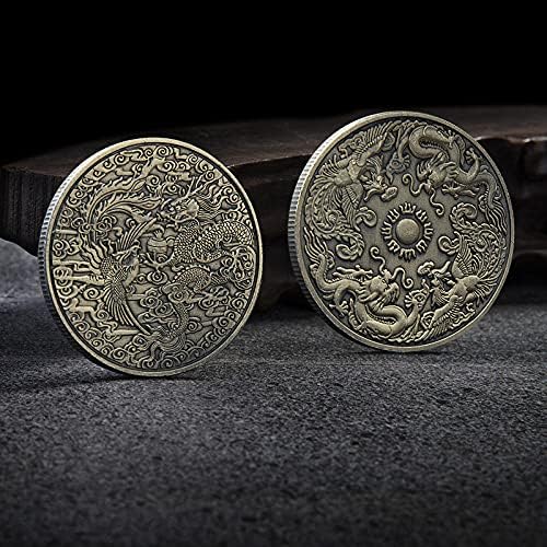 Kineski zmaj i Phoenix srebrni kovanica za sviranje kovanica za sviranje komemorativnog novčića sa zaštitnim