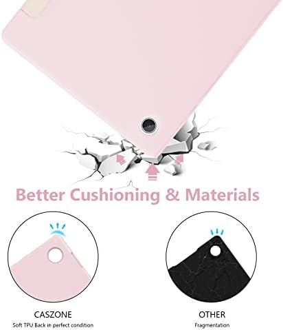 Caszone futrola za Samsung Galaxy Tab A8 10,5 inčni 2022 model, ultra tanka lagana TPU tri-preklop stalak za postavku sa automatskim buđenjem / spavanjem ružičastom