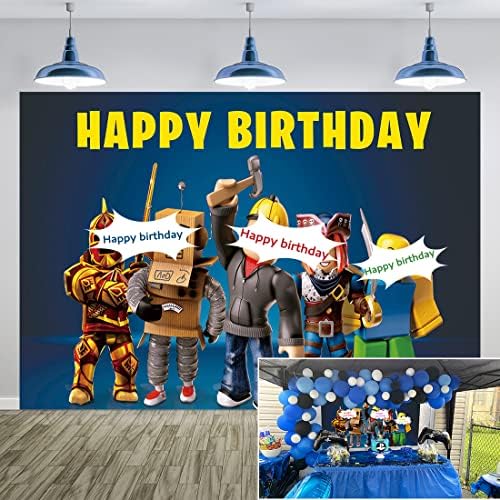 Cartoon roboti pozadina rođendanski ukrasi Video igre tematska fotografija pozadina potrepštine za zabavu torta Tabela Banner foto Studio rekviziti 5X3FT