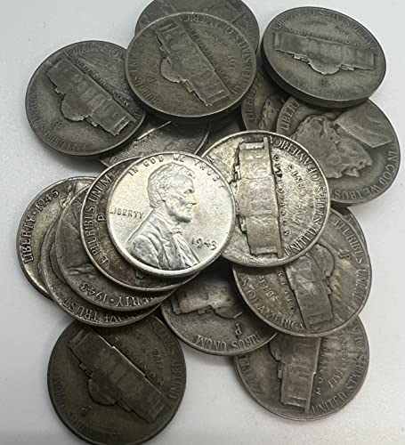 1943 PDS -1945 Jefferson nickels wwii era 35% srebrni nikl Prodavač Good +