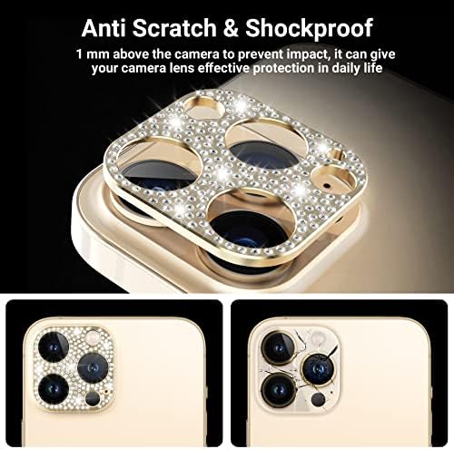 Otofly zaštita sočiva kamere kompatibilna sa iPhoneom 13 Pro & 13 Pro Max za žene djevojke bling Glitter