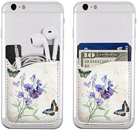 GAGADUCK Cvijeće i leptir ljepljivi džep telefona za mobitel Stick na kartici sa karticom sa batetom na