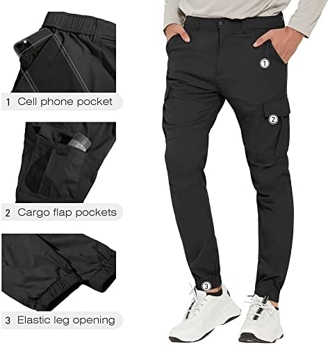 Puli muške planinarske pantalone Slim Fit Stretch Joggers Biciklizam Vodootporne vanjske pantalone s džepovima