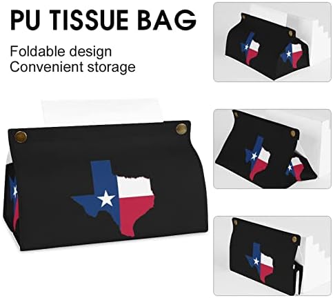 Teksasna karta zastava PU kožna tkiva kutija držač papirnog ručnika za pohranu za pohranu za uredsku kućnu