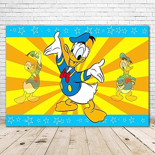 Funny rođendan tema Donald Duck Party Dekoracije 7x5ft Vinyl plava žuta Duck Baby tuš pozadina za dječaka