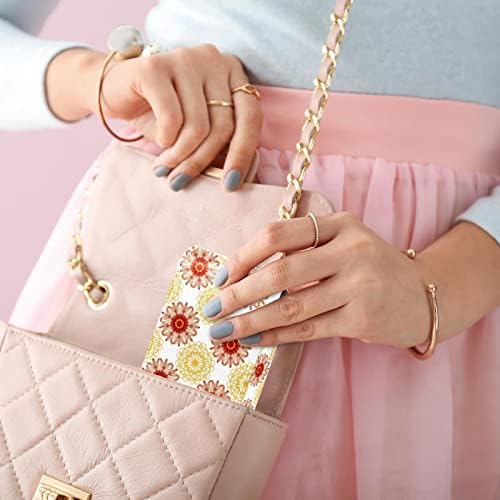 ORYUEKAN Mini torba za šminkanje sa ogledalom, torbica za kvačilo od umjetne kože, Bohemian Flower Vintage