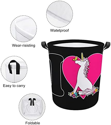 Volim Unicorn korpa za veš torba za veš kanta za pranje torba za skladištenje sklopiva visoka sa ručkama