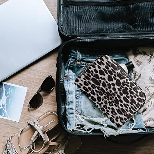 Tbouobt makeup torba sa zatvaračem Travel Kozmetički organizator za žene i djevojke, moderni sivi leopard tisak
