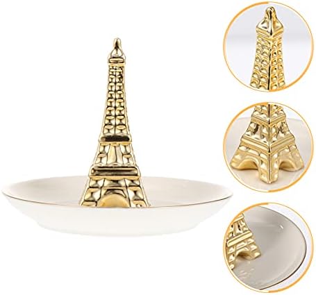 Cabilock Home Decor keramički držač za nakit prsten Dish Eiffelov toranj nakit trinket ladica dekorativna