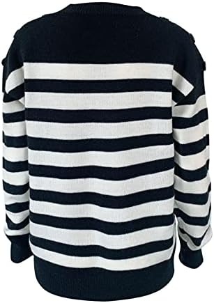 Dukseri za žensku modnu prugu Crew vrat ravni pleteni bluza vrhovi dugih rukava pleteni pulover