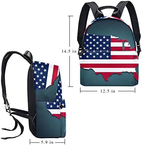 Tbouobt kožni putnički ruksak lagani laptop ležerni ruksak za žene muškarci, američka zastava