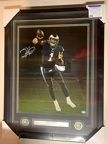 Jalen Hurts Autograph potpisao orlove FATLight 16x20 Photo Framed PSA / DNK - AUTOGREMENT NFL fotografije