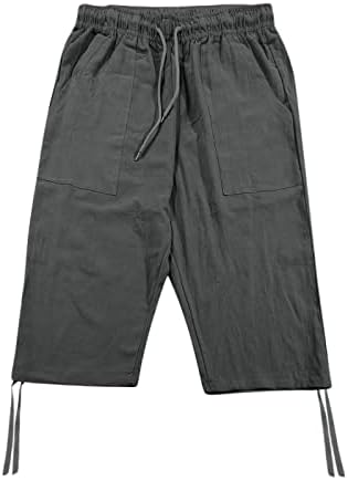 Meymia muške pamučne pantalone modne čvrsto boje nacrtač u boji struk labav fit nagnuta noga obrezana s
