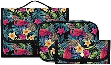 Mnsruu Gothic toaletne vrećice za putovanja, flamingo ananas cvijeće za žene šminke hamična toaletska torba
