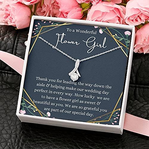 Nakit za poruke, ručno izrađena ogrlica - personalizirani poklon petit vrpca, cvjetna djevojka poklon cvjetni djevojka ogrlica, cvjetna djevojka hvala poklon cvjetna djevojka vjenčani poklon, jednokrevetna ogrlica, mladenka